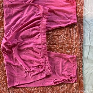 Bright Pink Elastic Waist Lounge Shorts